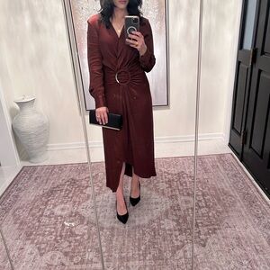 Brown Satin Zara cocktail dress